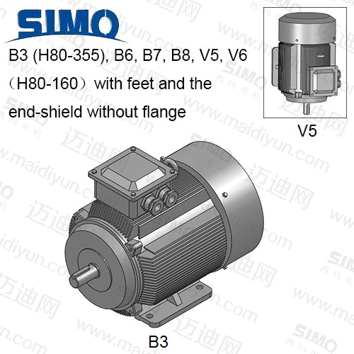 YE2(IP55)系列-機(jī)座帶底腳、端蓋上無(wú)凸緣電動(dòng)機(jī)